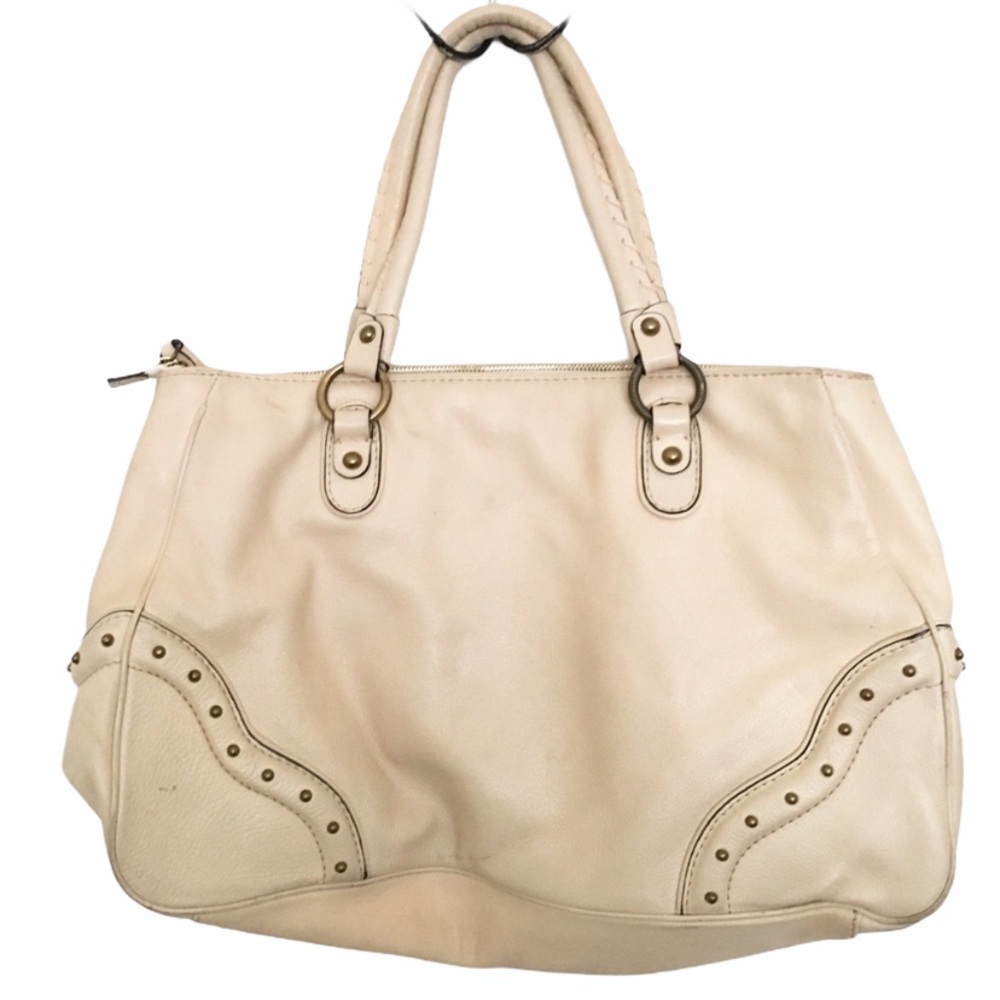 MICHAEL KORS Large Beige Satchel Purse Bag